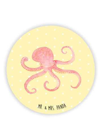 Mr. & Mrs. Panda Kühlschrankmagnet Tintenfisch ohne Spruch in Gelb Pastell