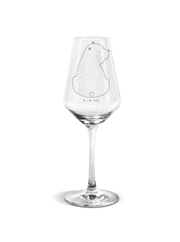 Mr. & Mrs. Panda Weißwein Glas Bär Schulterblick ohne Spruch in Transparent
