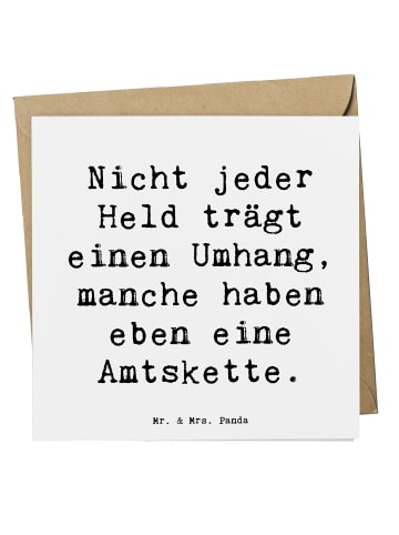 Mr. & Mrs. Panda Deluxe Karte Spruch Bürgermeister Held mit Spruch in Weiß