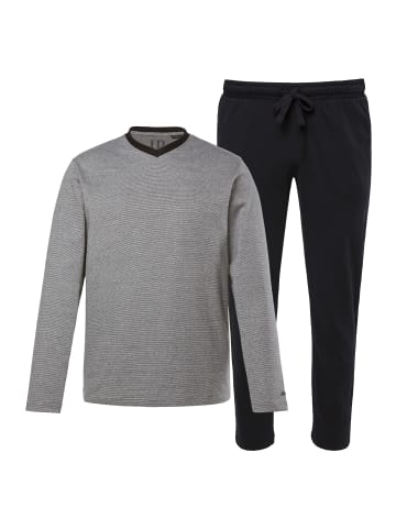 JP1880 Langer Schlafanzug in schwarz