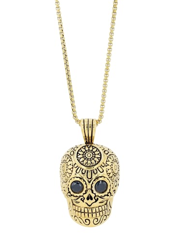 Adeliás Unisex Halskette mit Anhänger – Totenkopf aus Edelstahl in silber