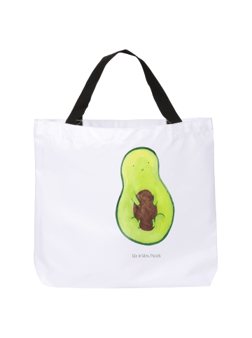 Mr. & Mrs. Panda Tote Bag Avocado Kern ohne Spruch in Weiß