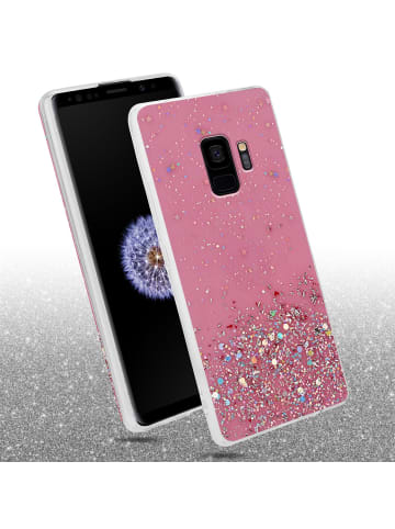 cadorabo Hülle für Samsung Galaxy S9 Glitter in Rosa mit Glitter