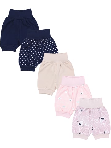 TupTam Baby Mädchen Sommershorts 5er Set in beige/blau
