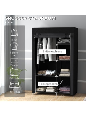 HOMCOM Stoffschrank in Schwarz 103L x 43B x 162,5H cm