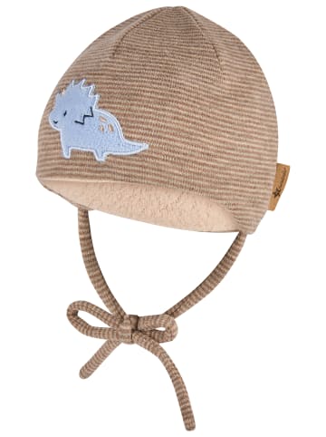 Sterntaler Beanie Saurier in braun mel.