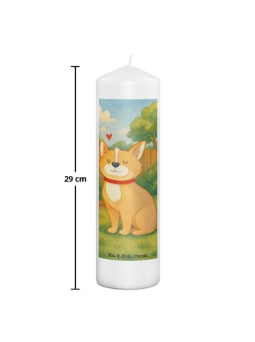 Mr. & Mrs. Panda Kerze Hund Glück Design ohne Spruch in Weiß