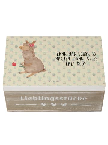 Mr. & Mrs. Panda Aufbewahrungsbox Alpaka Blume mit Spruch in Kaktus Grün