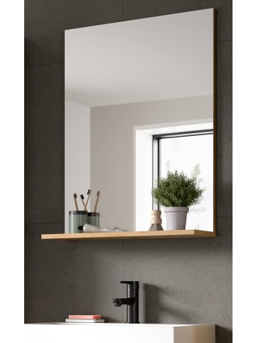 Inn.Furn Spiegel Eiche Artisan 60 x 79 cm, Wandspiegel mit Ablage
