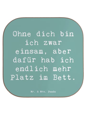 Mr. & Mrs. Panda Untersetzer Spruch Liebeskummer Platz im Bett m... in Meeresbrise