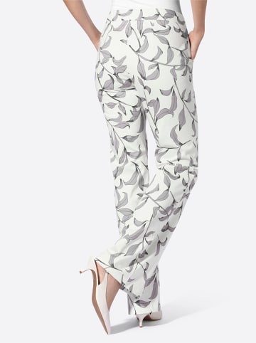 Heine Druck-Hose in ecru-schwarz-bedruckt