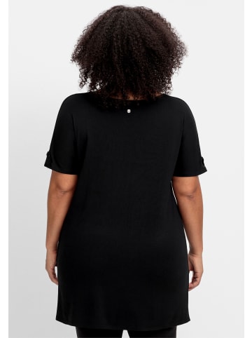 sheego Longshirt in schwarz