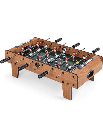 COSTWAY Mini Tischkicker aus Holz in Hellbraun