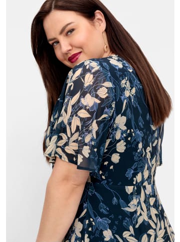 sheego Abendkleid in nachtblau-gemustert