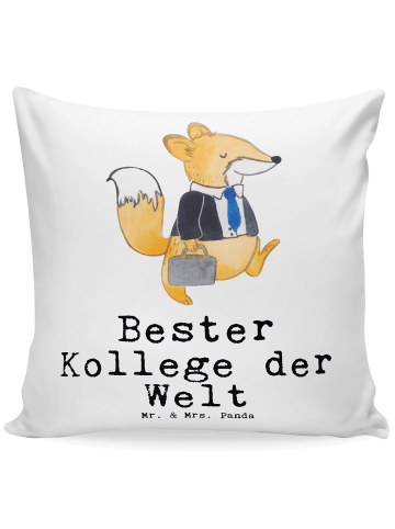 Mr. & Mrs. Panda Kissen 40x40 Fuchs Bester Kollege der Welt mit ... in Weiß