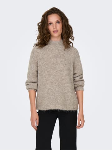 JACQUELINE de YONG Strickpullover Hoher Kragen Langarm in Grau-3