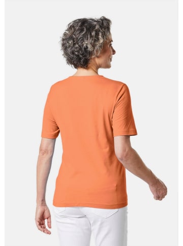 GOLDNER Kurzgröße:  Basic Baumwollshirt mit kurzem Arm in apricot