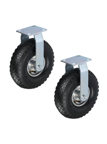 relaxdays 2 x Bockrolle in Schwarz/ Silber - 3.00-4