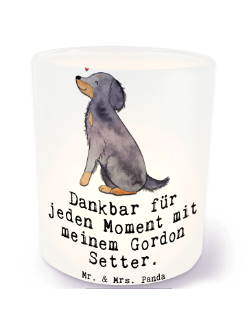 Mr. & Mrs. Panda Teelichthalter Gordon Setter Moment mit Spruch in Transparent