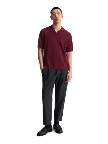 Marc O'Polo DENIM Strick-Poloshirt relaxed in Merlot Red