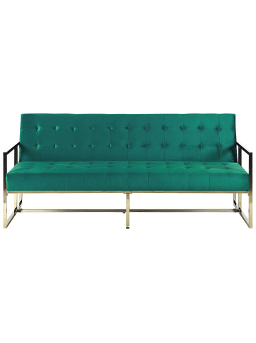 Beliani 3-Sitzer Sofa MARSTAL in Grün/Gold - (W) 187 x (H) 83 x (L) 78 cm