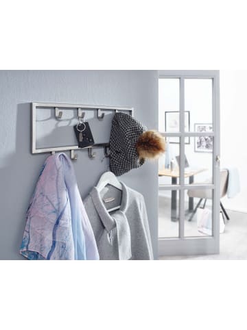 FineBuy Wandgarderobe "SV76195" in Silber / 50 cm