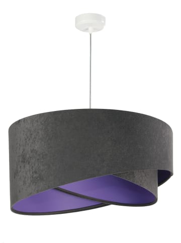 Licht-Erlebnisse Pendelleuchte Ø 50 x (T)107 cm in Weiß Dunkelgrau Lila