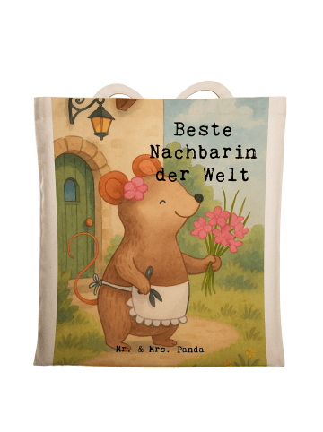 Mr. & Mrs. Panda Schultasche Maus Beste Nachbarin der Welt Desig... in Weiß
