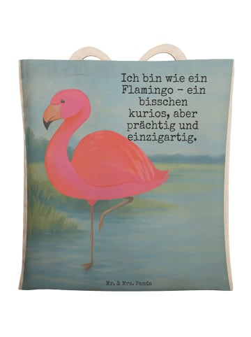 Mr. & Mrs. Panda Einkaufstasche Flamingo Classic Design mit Spruch in Weiß