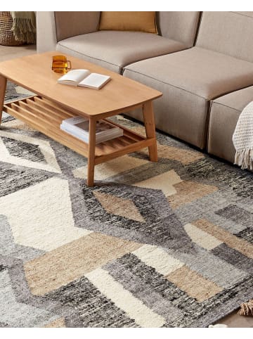 Beliani Kelim AYGEZARD in Bunt/Grau/Blau - (W) 200 x (H) 1 x (L) 300 cm