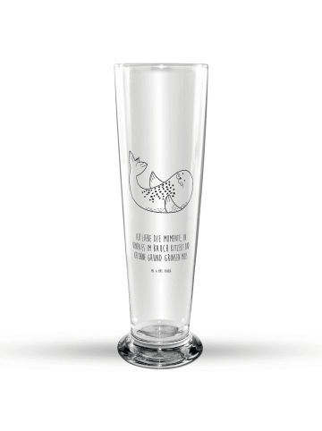 Mr. & Mrs. Panda Bierglas Robbe Liegen mit Spruch in Transparent