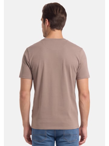 Casa moda T-Shirt Basic in Weiß / beige / schwarz