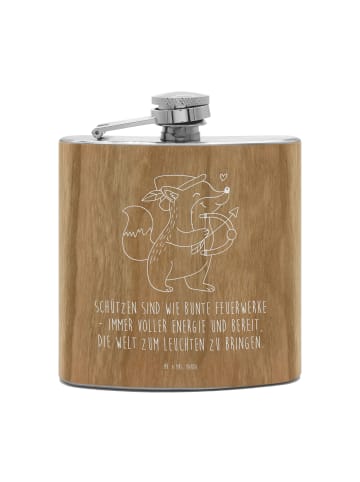 Mr. & Mrs. Panda Flachmann Schütze Astrologie mit Spruch in Braun