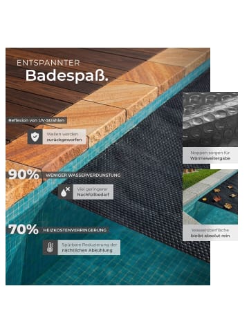 tectake Solarfolie für Pool rechteckig 3,66 x 7