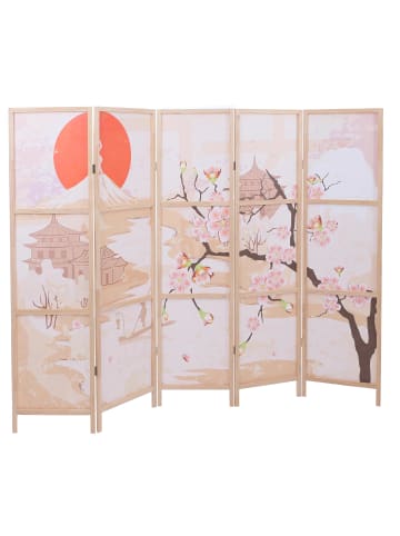 MCW Paravent O70, Naturmotive 170x227cm, Kirschblüten