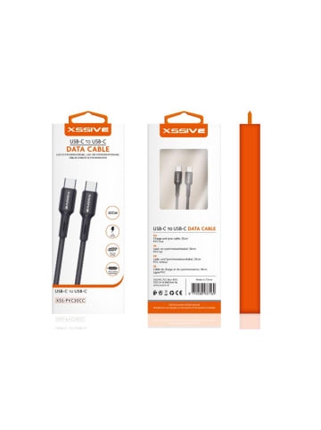 COFI 1453 1 Meter USB-C zu USB-C Ladekabel 2.4A Output Datenkabel in Schwarz