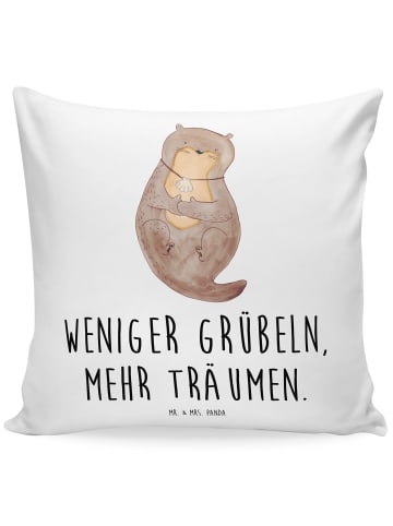 Mr. & Mrs. Panda Kopfkissen Otter Muschel mit Spruch in Weiß