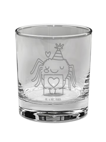 Mr. & Mrs. Panda Whiskey Glas Spinne Agathe Brief ohne Spruch in Transparent