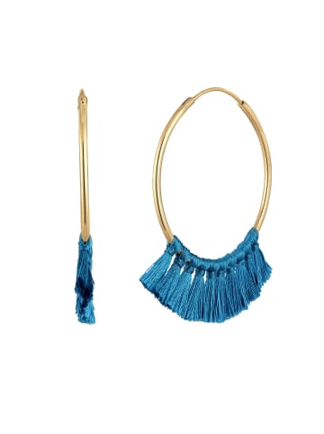 Elli Ohrringe 925 Sterling Silber Tassel in Blau