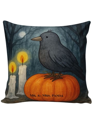 Mr. & Mrs. Panda Kuschel Kissen Krähe Halloween Design ohne Spruch in Weiß