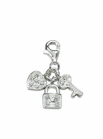 Adeliás 925 Silber Charms Anhänger mit Zirkonia in silber