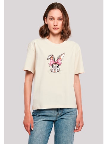 F4NT4STIC Everyday Tee Niedlicher Hase mit Schleife in Whitesand