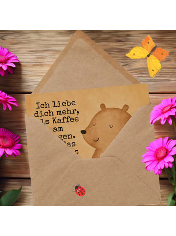 Mr. & Mrs. Panda Deluxe Karte Bär Morgenkaffee Design mit Spruch in Weiß