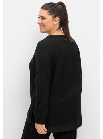 sheego Sweatshirt in schwarz