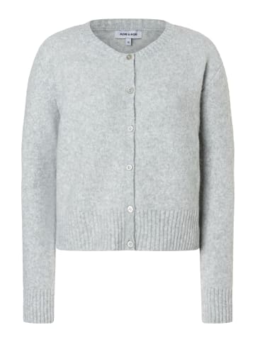 More & More flauschig weiche Strickjacke in silvergrey melange