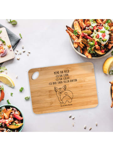 Mr. & Mrs. Panda Käseplatte Corgi Po mit Spruch in Braun
