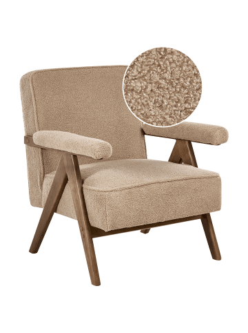 Beliani Sessel EVJE in Beige/Braun - (W) 70 x (H) 81 x (L) 72 cm