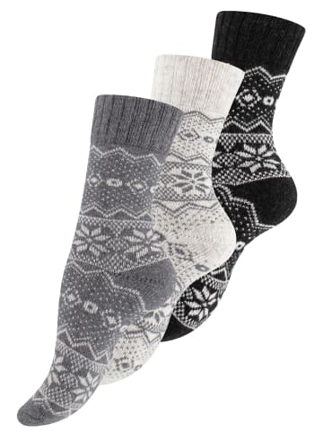 Vincent Creation® 3 Paar Bunte Norwegersocken Hygge Socken in Bunt