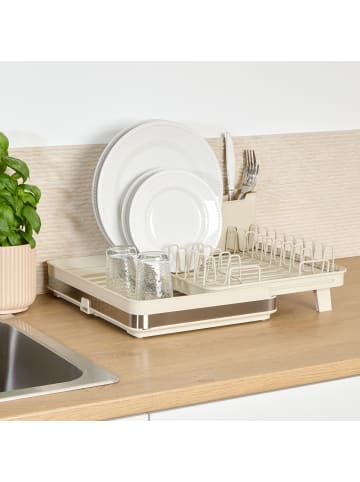 5five Simply Smart Ausziehbarer Geschirrabtropfer in Beige, (B) 36,6 x (H) 17,5 x (L) 51 cm