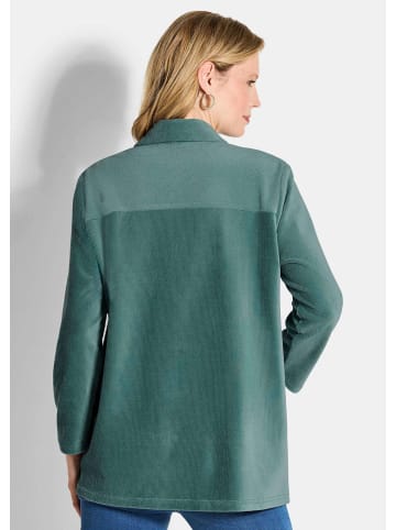 GOLDNER Kurzgröße:  Weiche Hemdbluse mit Stretchkomfort in graugrün
